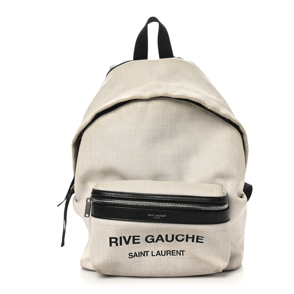 Canvas Rive Gauche Mini City Backpack White Black