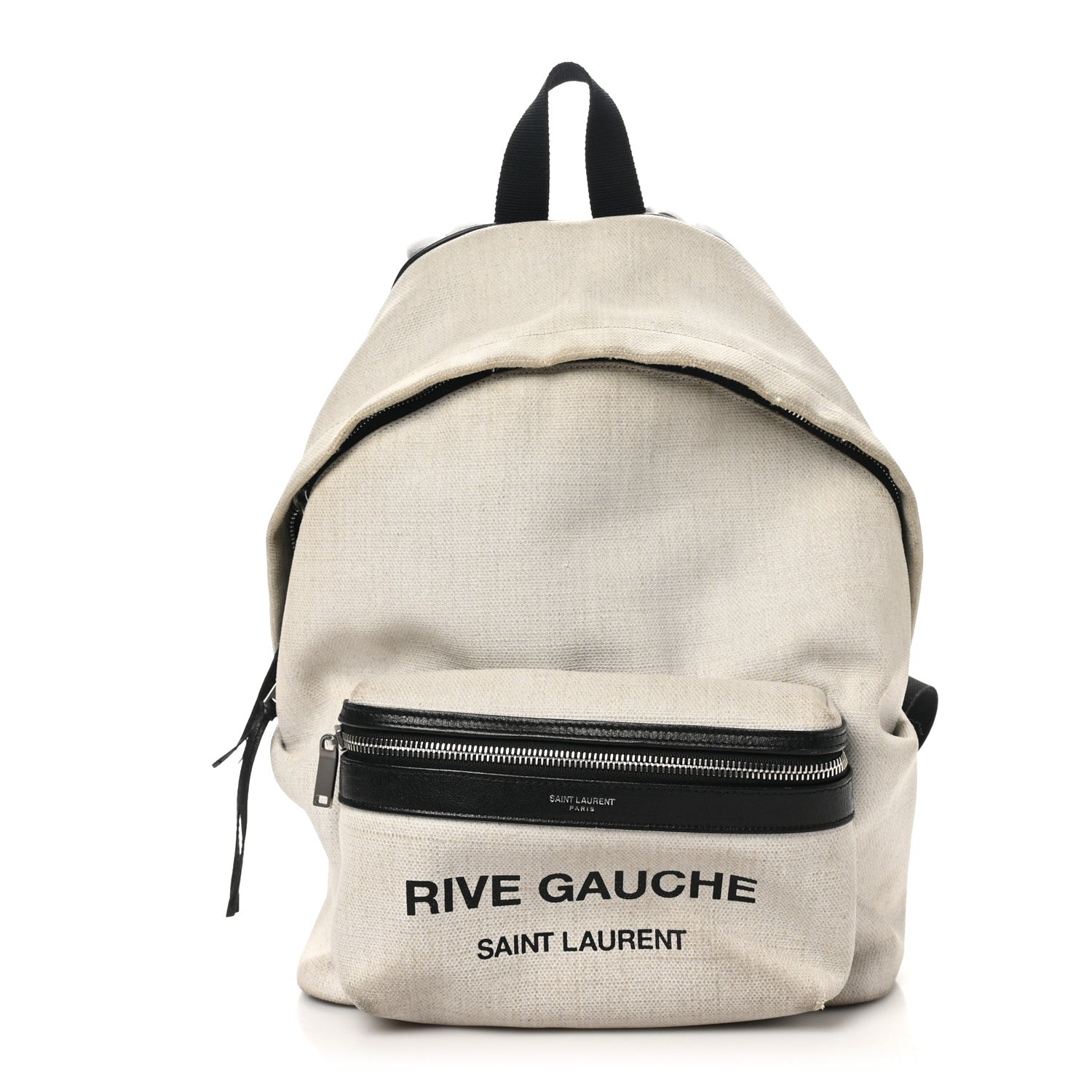 Canvas Rive Gauche Mini City Backpack White Black