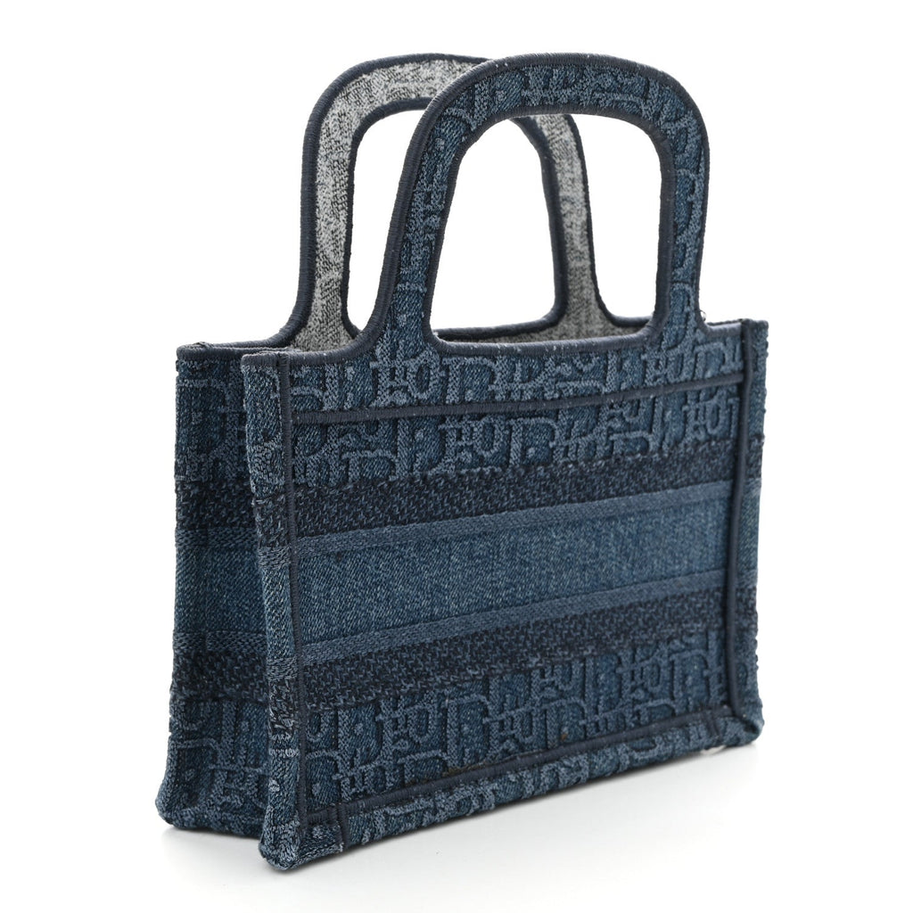 Oblique Denim Mini Book Tote Blue