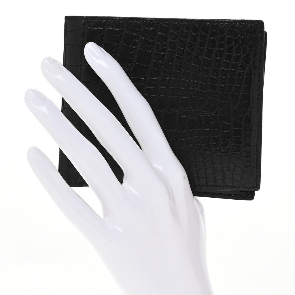 Matte Alligator MC2 Copernic Compact Wallet Black