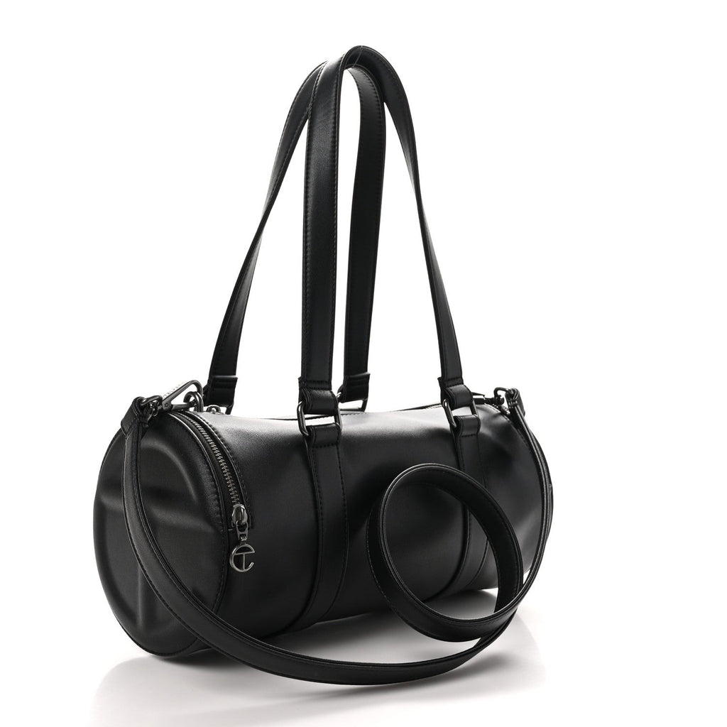 Vegan Leather Medium Duffle Black