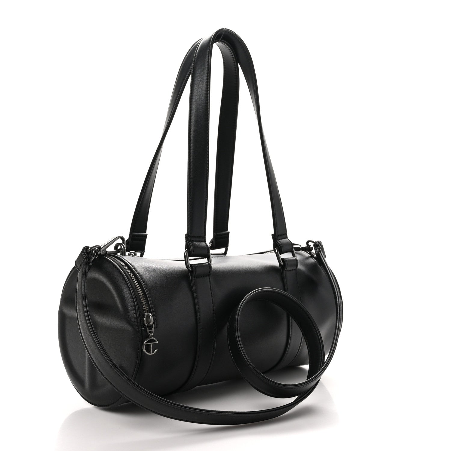 Vegan Leather Medium Duffle Black