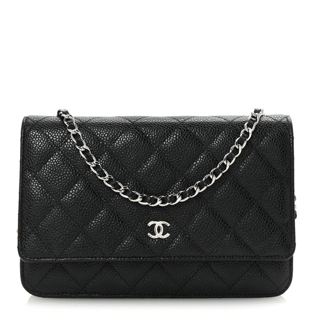 Caviar Quilted Wallet On Chain WOC Black