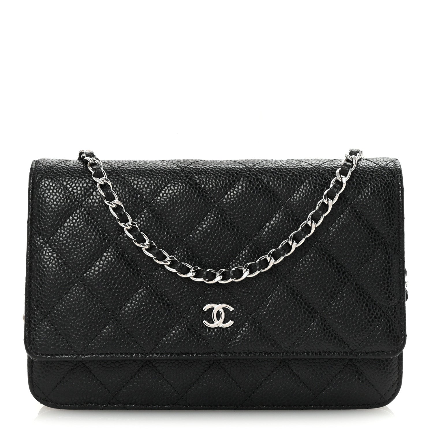 Caviar Quilted Wallet On Chain WOC Black