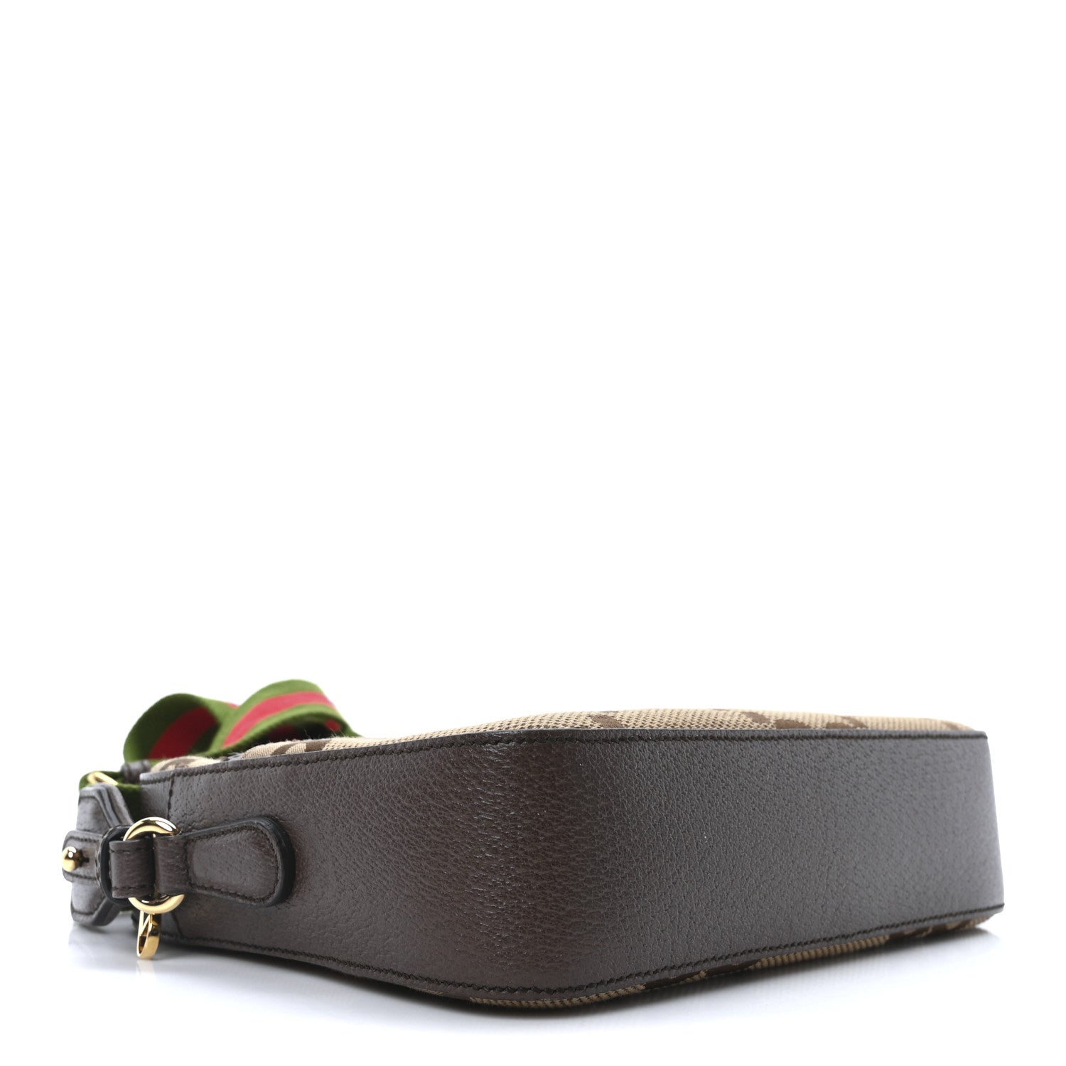 Monogram Jumbo GG Textured Dollar Calfskin Web Messenger Shoulder Bag Camel Ebony New Acero
