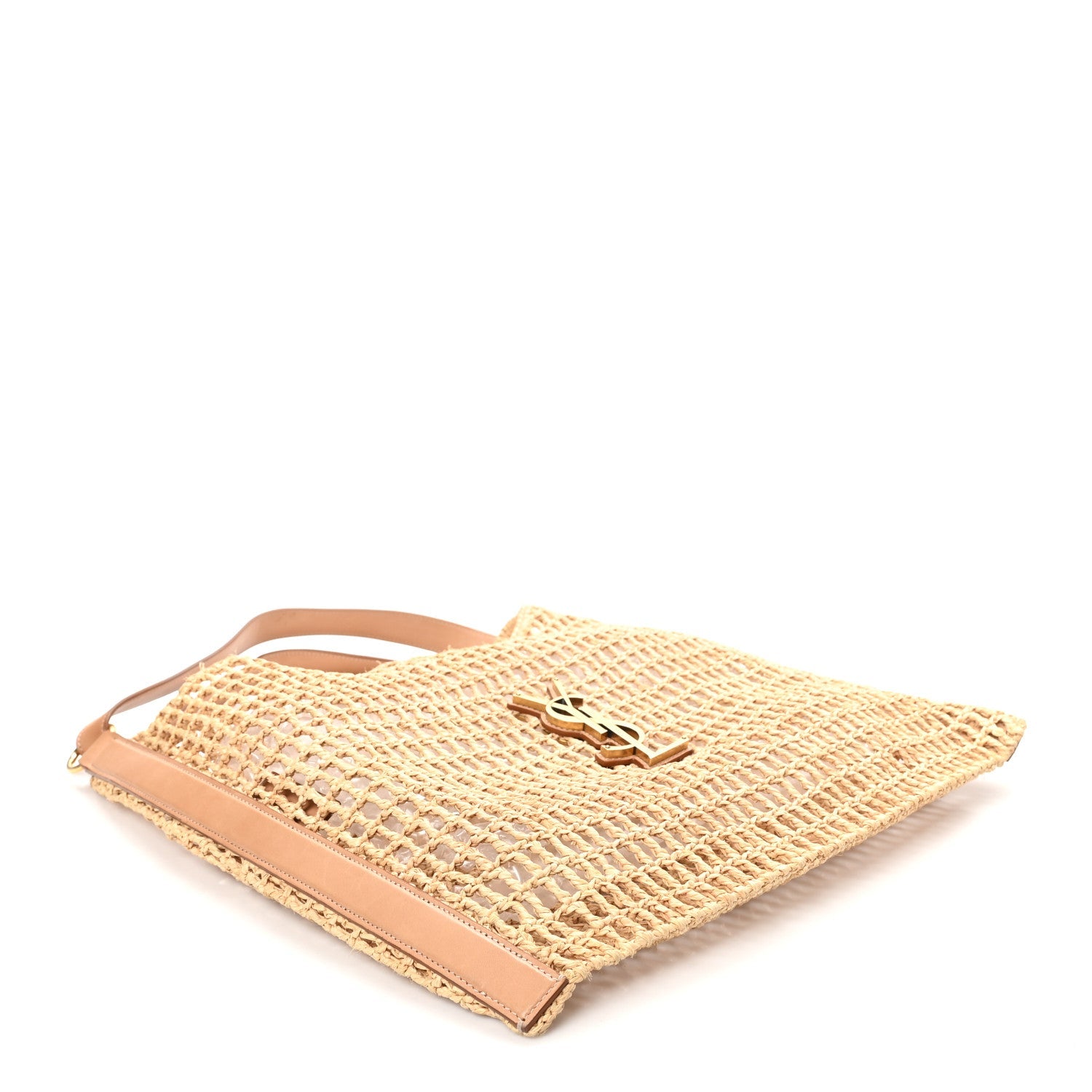 Raffia Calfskin Oxalis Shoulder Bag Naturale
