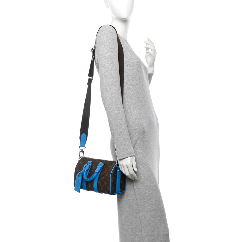 Monogram Macassar LV Colormania Keepall Bandouliere 25 Gaston Blue