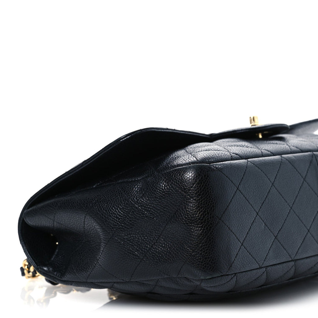 Caviar Quilted Jumbo Single Flap Black