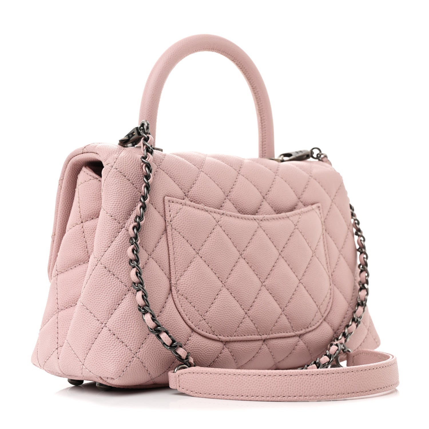 Caviar Quilted Mini Coco Handle Flap Pink