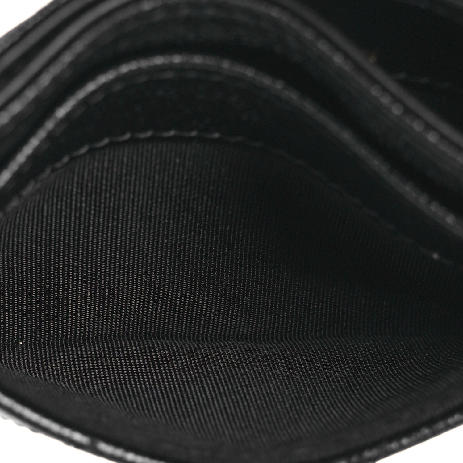 Caviar Quilted Studded CC  Holder Black