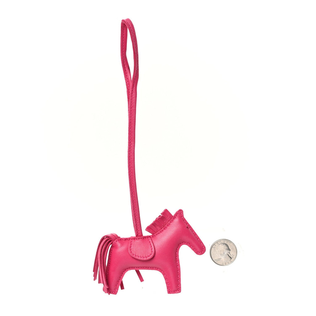 Milo Lambskin Grigri Rodeo Horse Bag Charm PM Rose Mexico