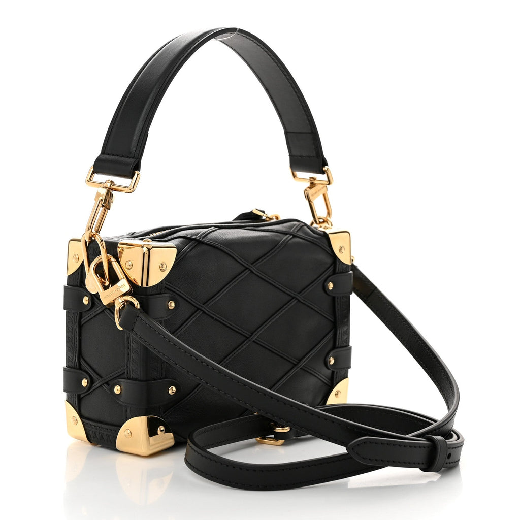 Lambskin Malletage Side Trunk PM Black
