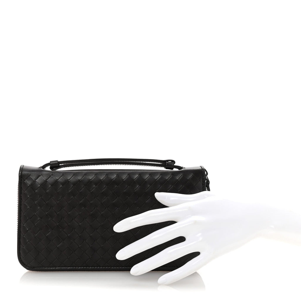 Nappa Intrecciato Travel Organizer Wallet Ebano