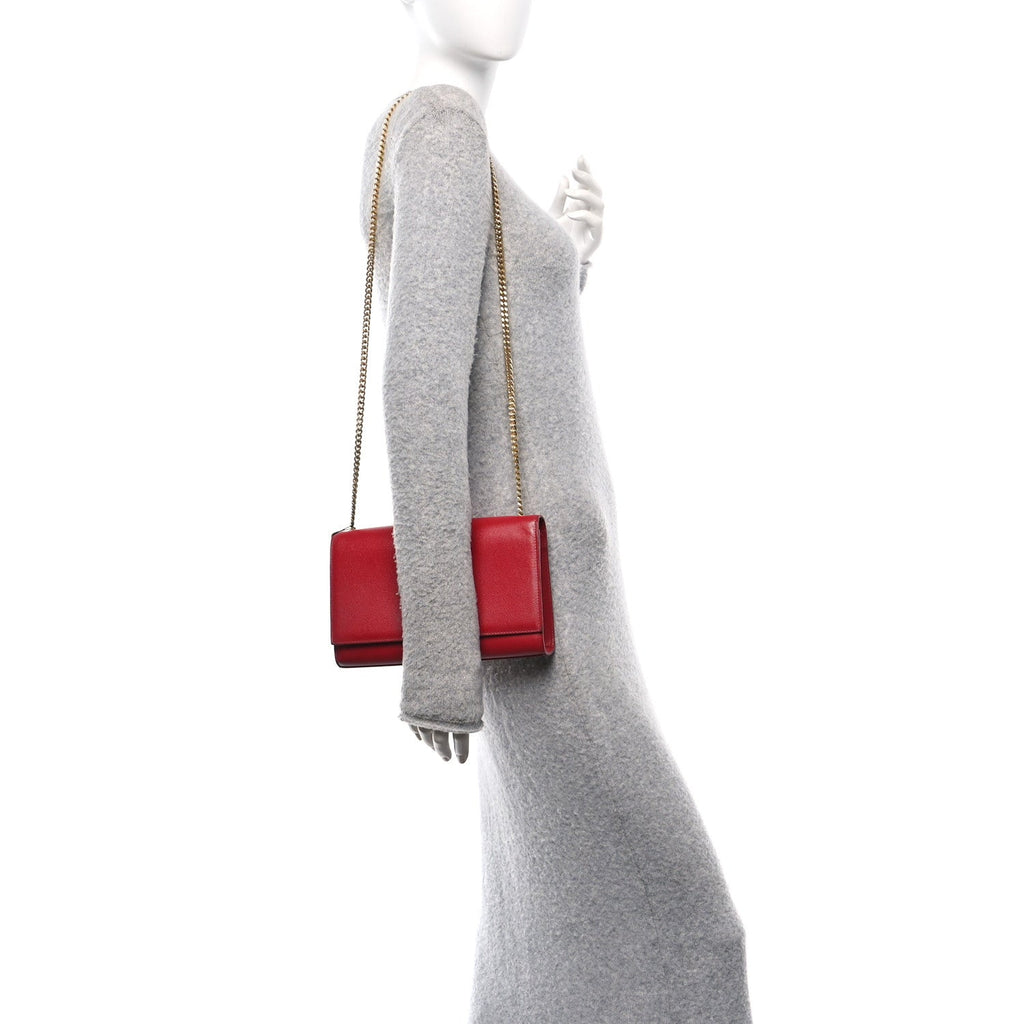 Grain De Poudre Medium Monogram Kate Satchel Red