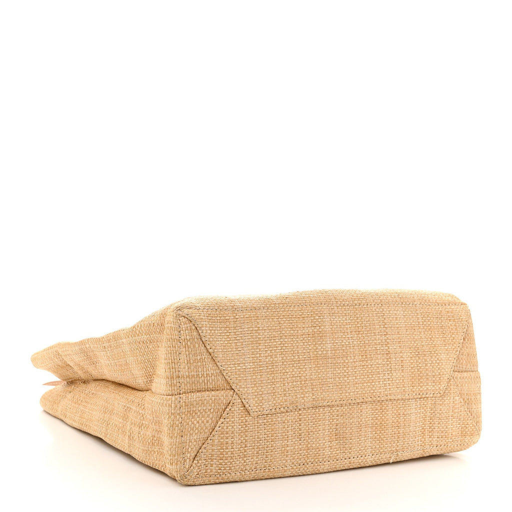Raffia Logo Tote Naturale