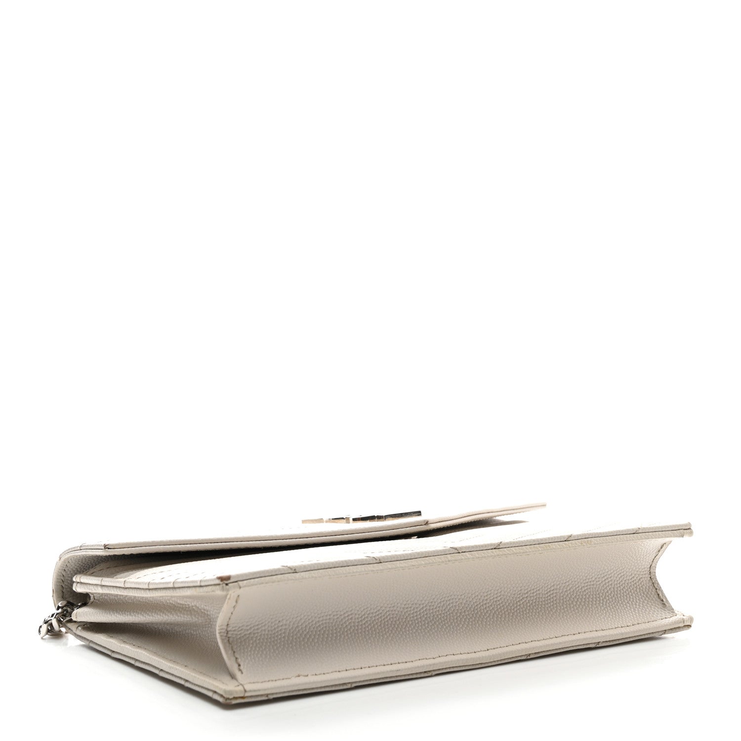 Grain De Poudre Matelasse Chevron Monogram Envelope Chain Wallet Crema Soft