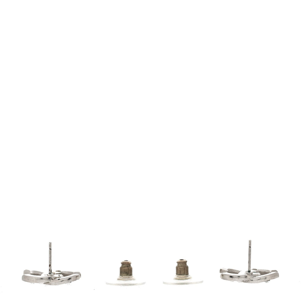 Baguette Crystal CC Earrings Silver