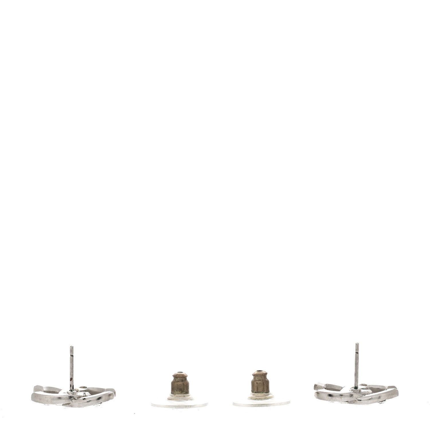 Baguette Crystal CC Earrings Silver