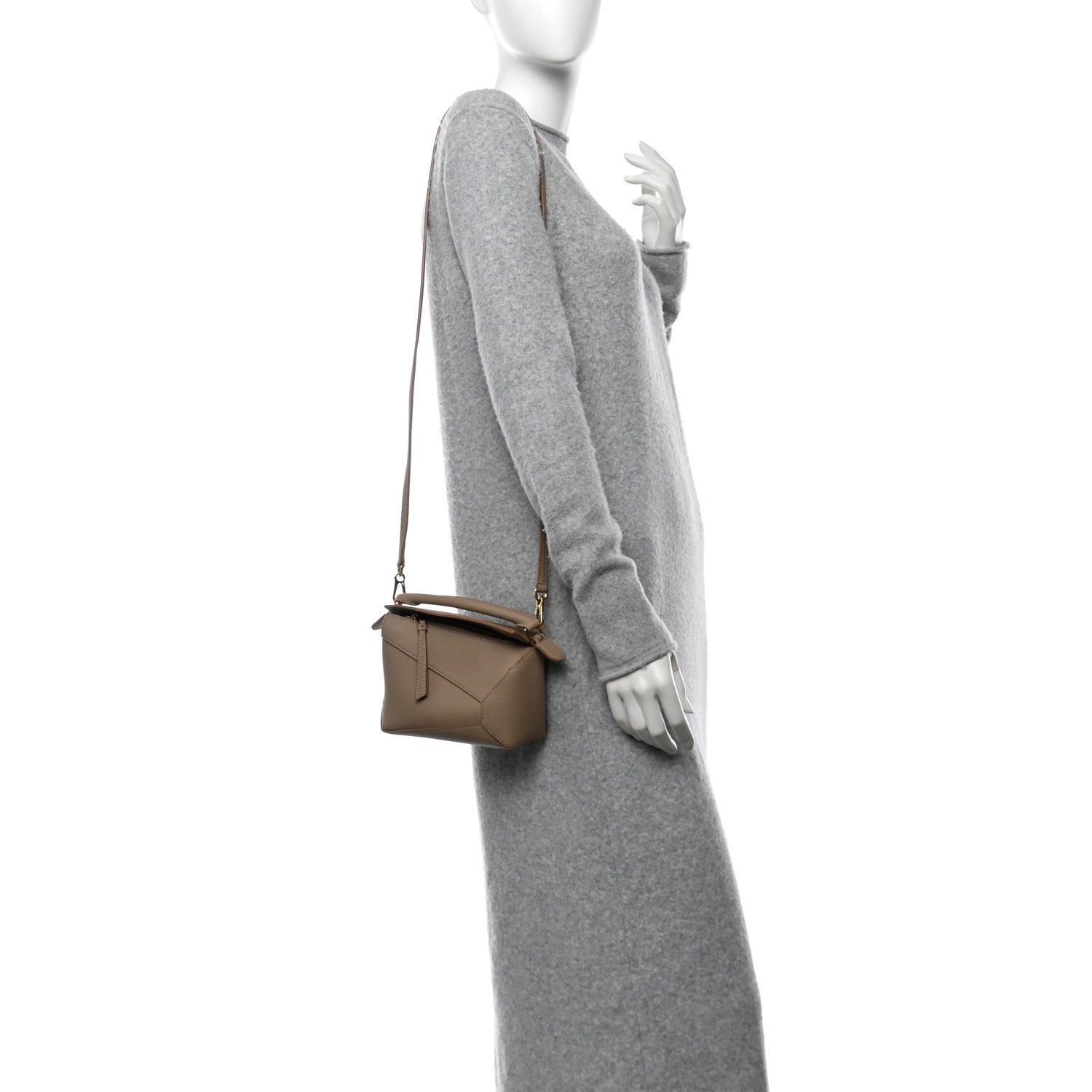 Calfskin Mini Puzzle Edge Bag Sand