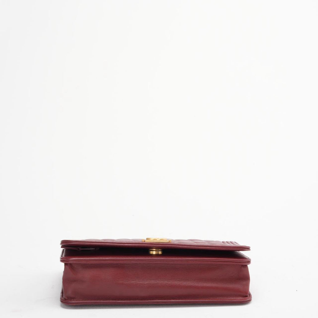 Chanel Burgundy Boy Wallet on Chain Bag Lambskin 2017