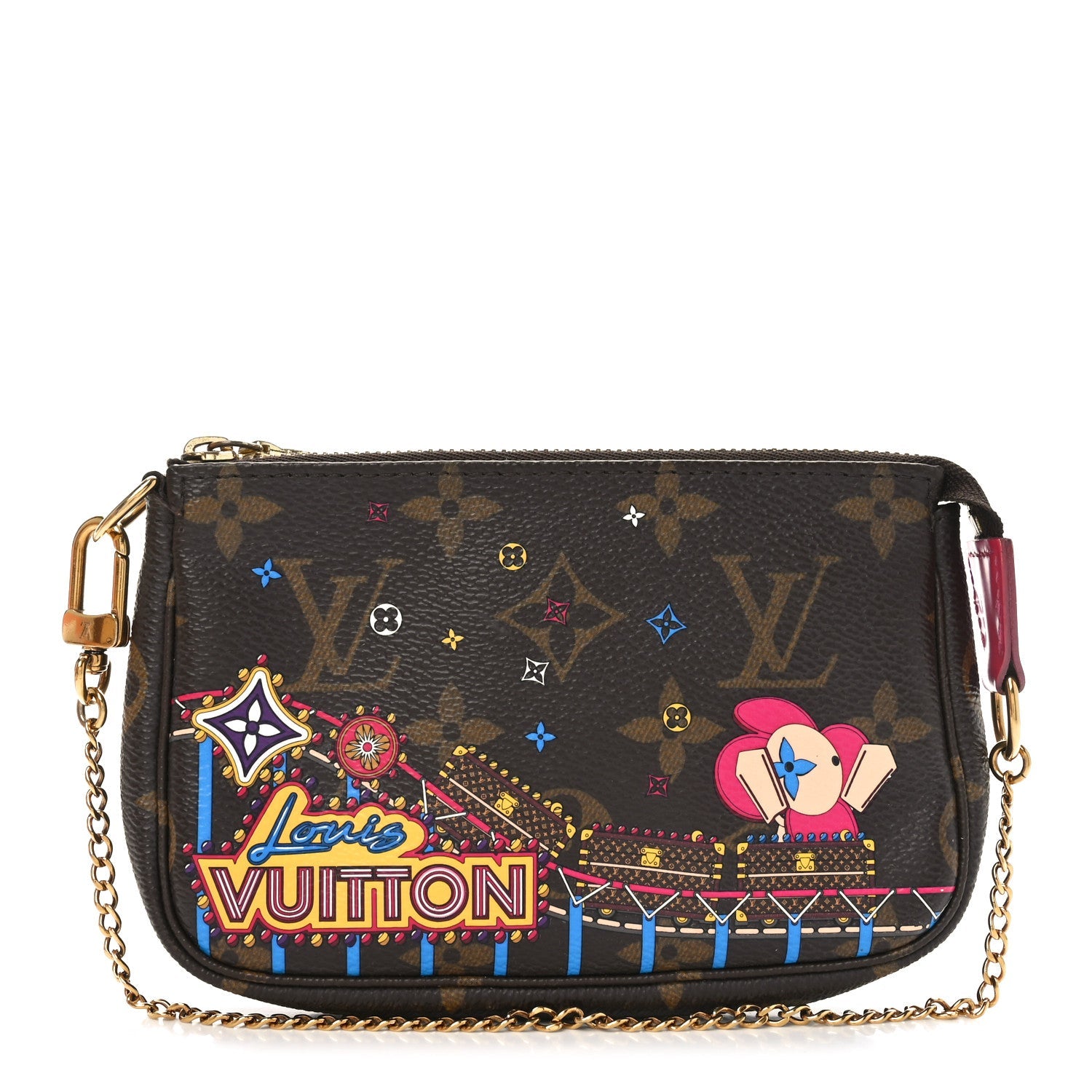 Monogram 2020 Christmas Animation Roller Coaster Mini Pochette Accessories Pivoine