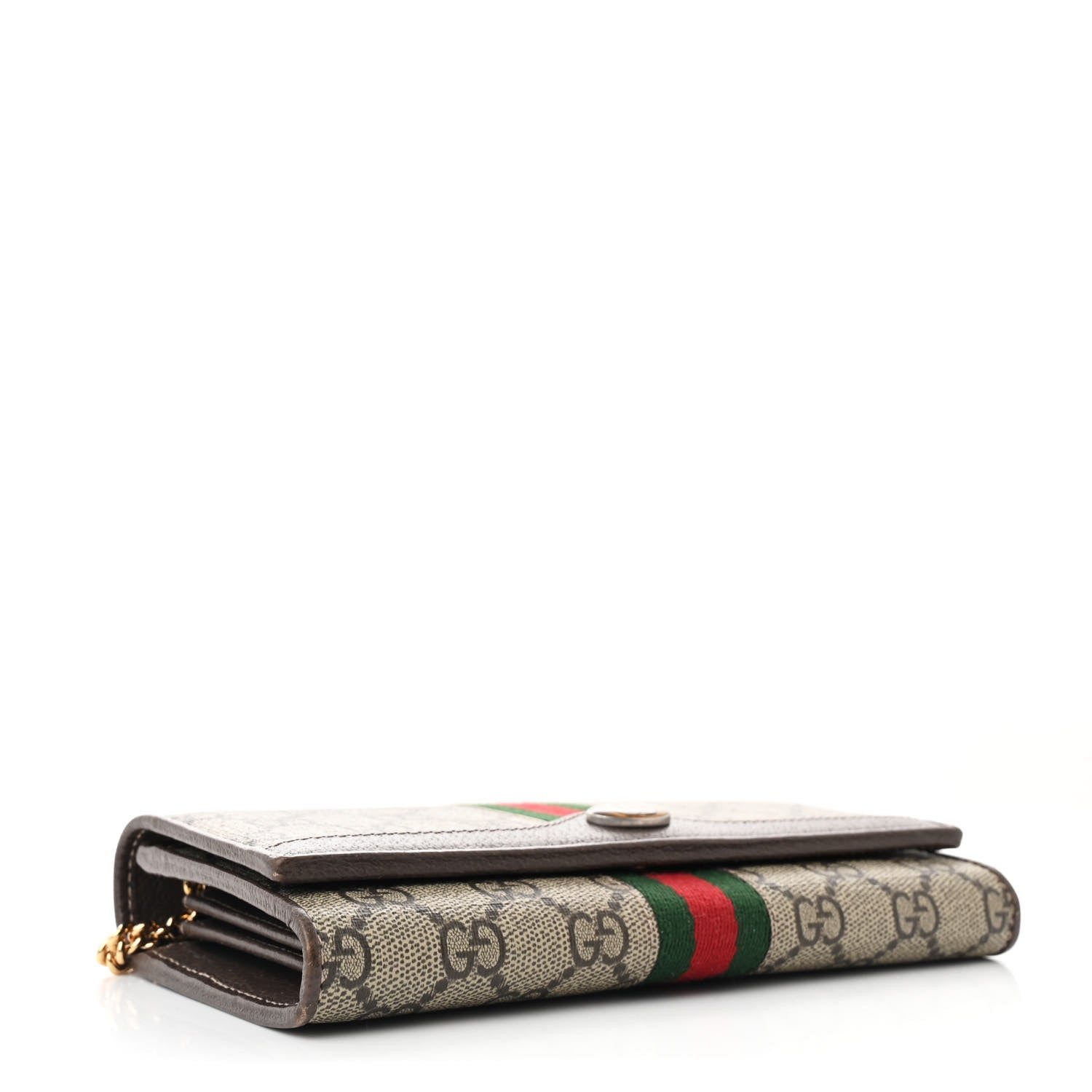 GG Supreme Monogram Web Ophidia Wallet On Chain Brown