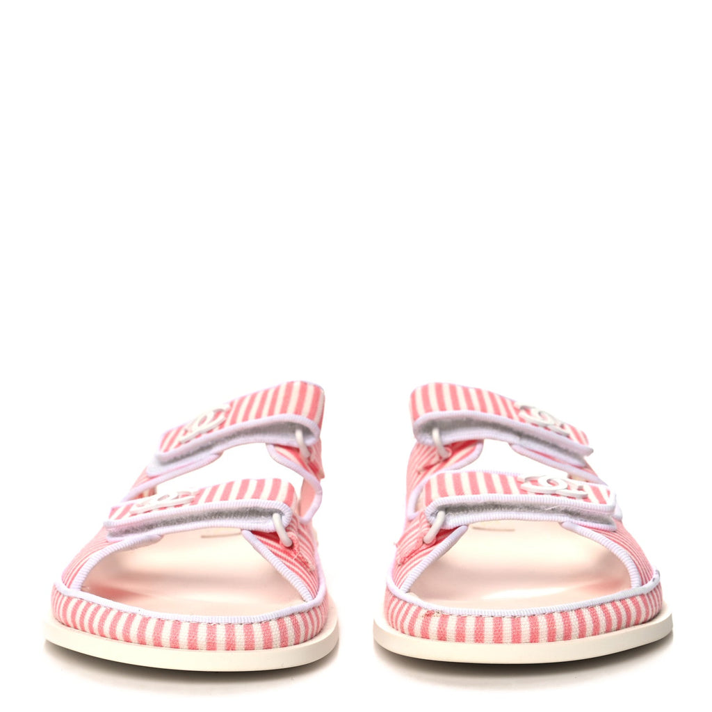 Printed Calfskin Velcro Dad Flat Mules 40 White Rose