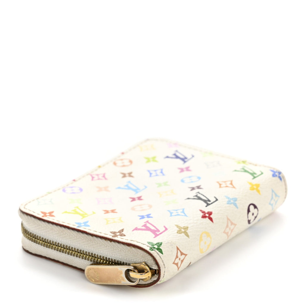 Monogram Multicolor Zippy Coin Purse Wallet White
