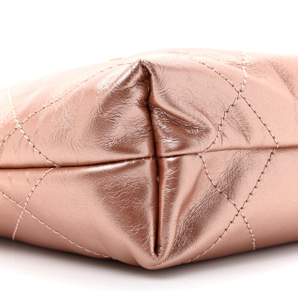 Metallic Calfskin Quilted Mini Chanel 22 Copper