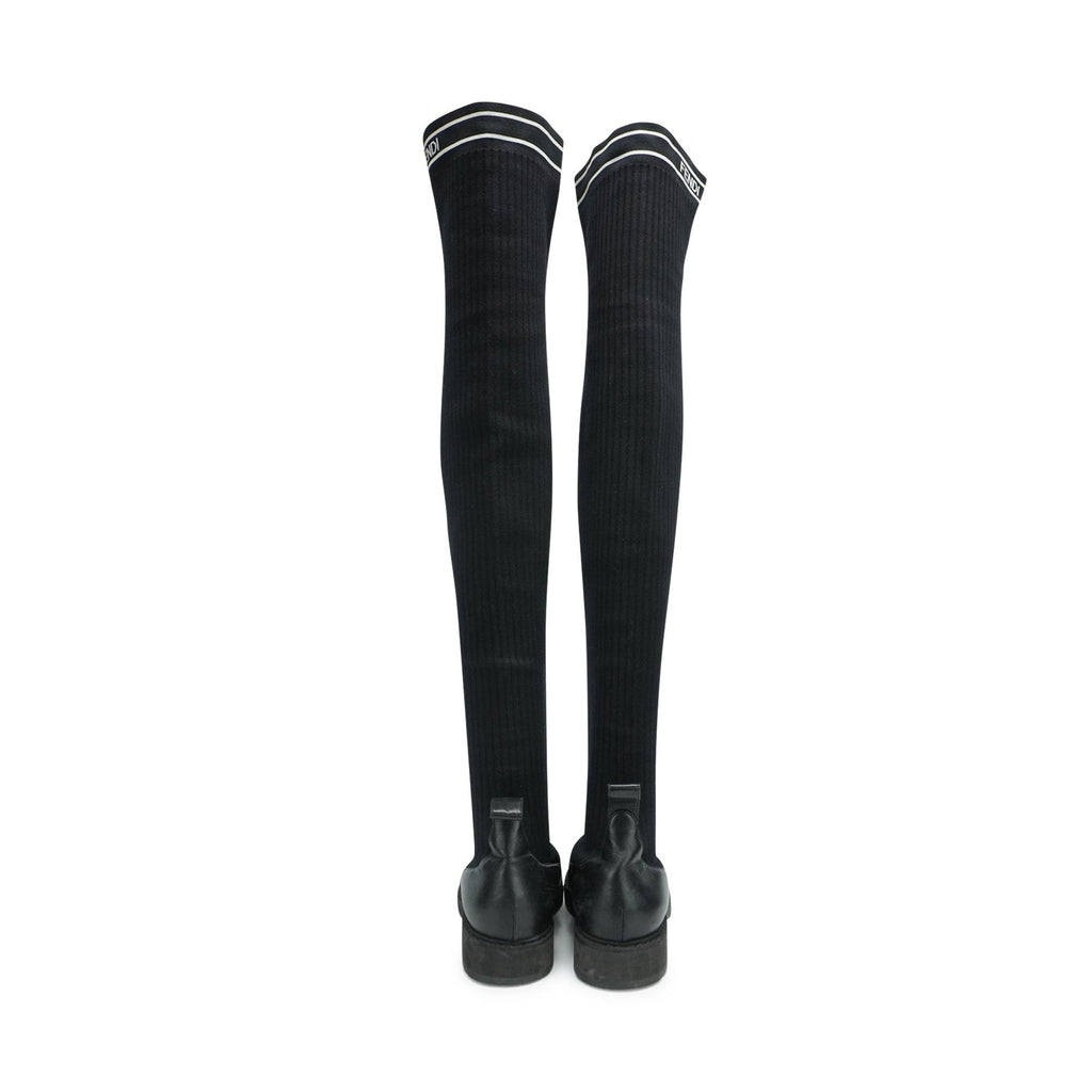 Fendi Ribbed Thigh-High Boots - Women's 39