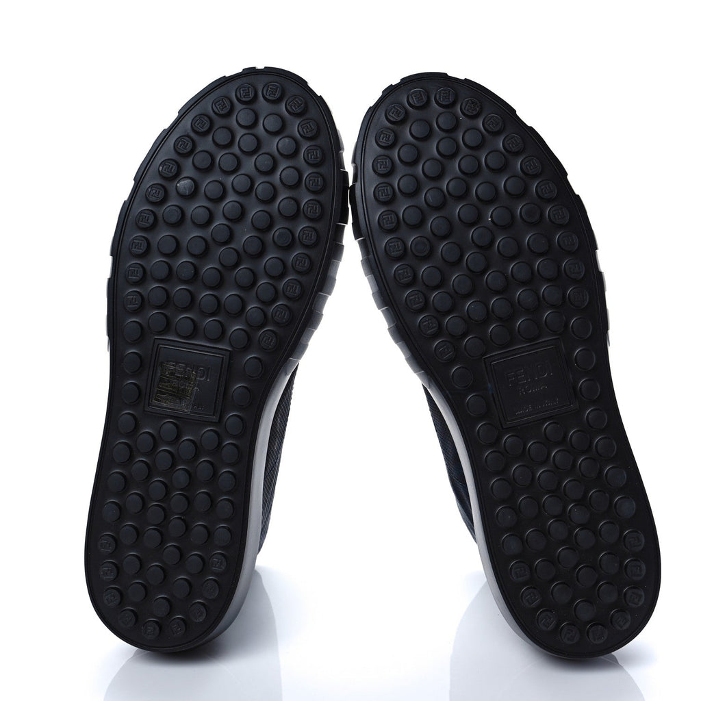 FENDI FABRIC JACQUARD FF FORCE HIGH TOP SNEAKERS