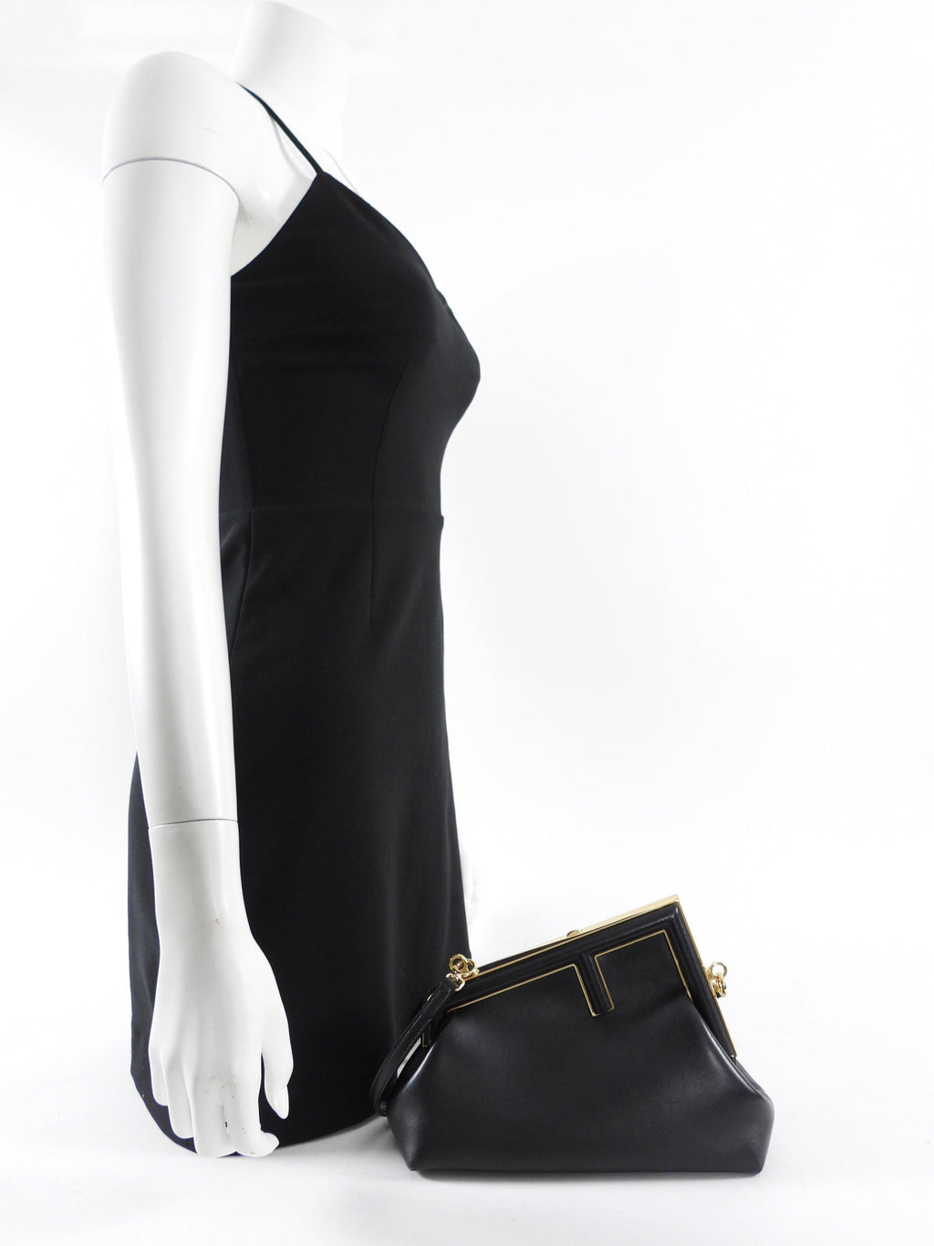Fendi Black Smooth Leather Small First Bag