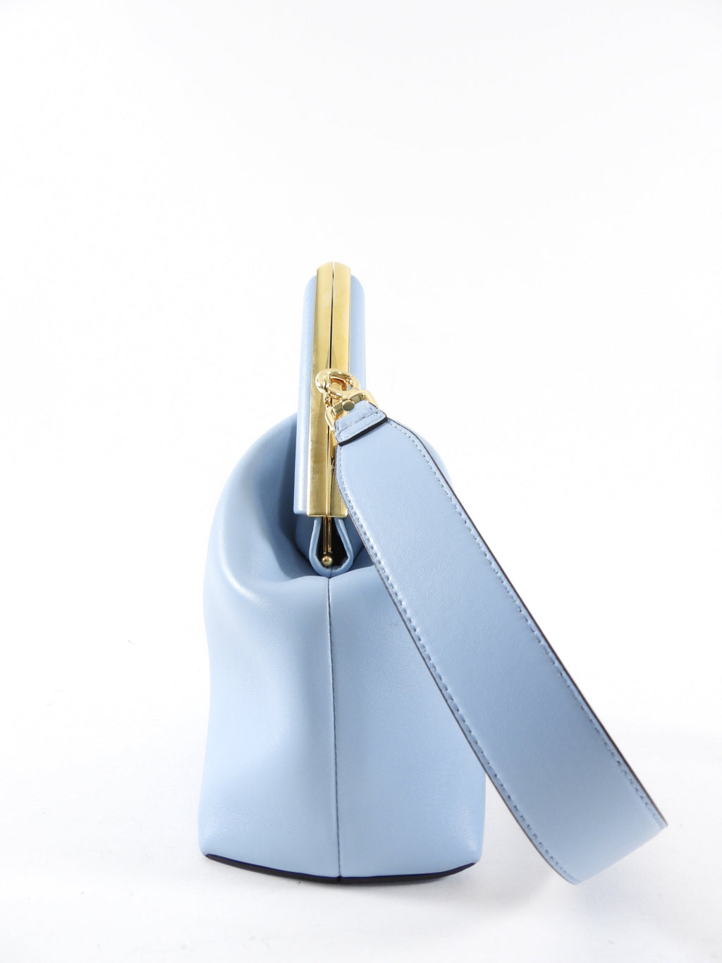 Fendi First Medium Light Blue Leather Frame Bag