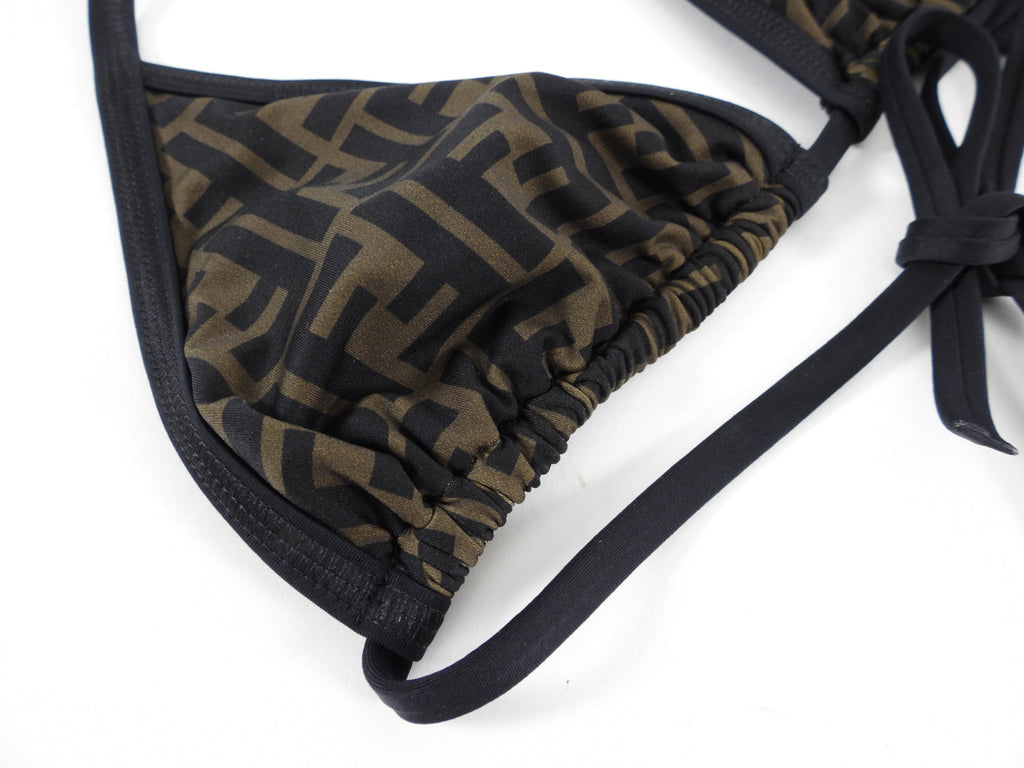 Fendi Brown and Brown FF Zucca Logo Bikini - IT40 / USA 4 / S