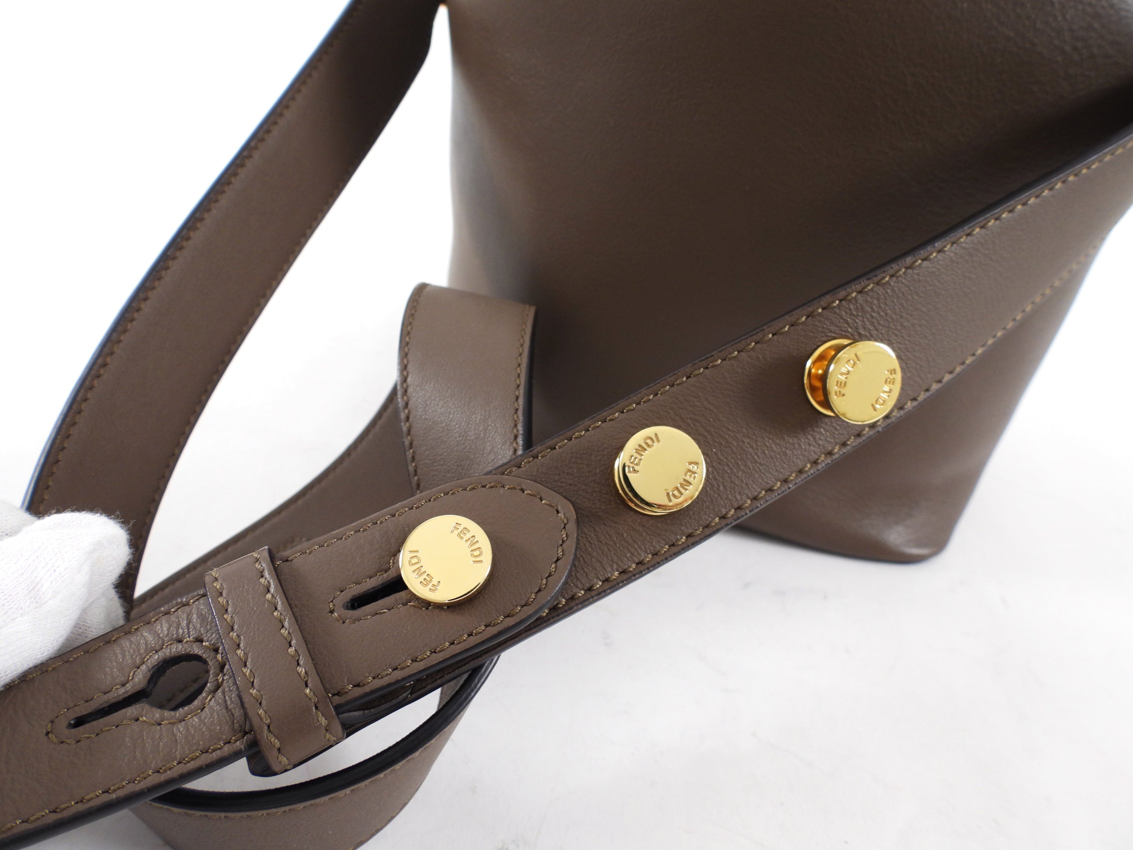 Fendi Brown Leather Mon Tresor Grand Bucket Bag