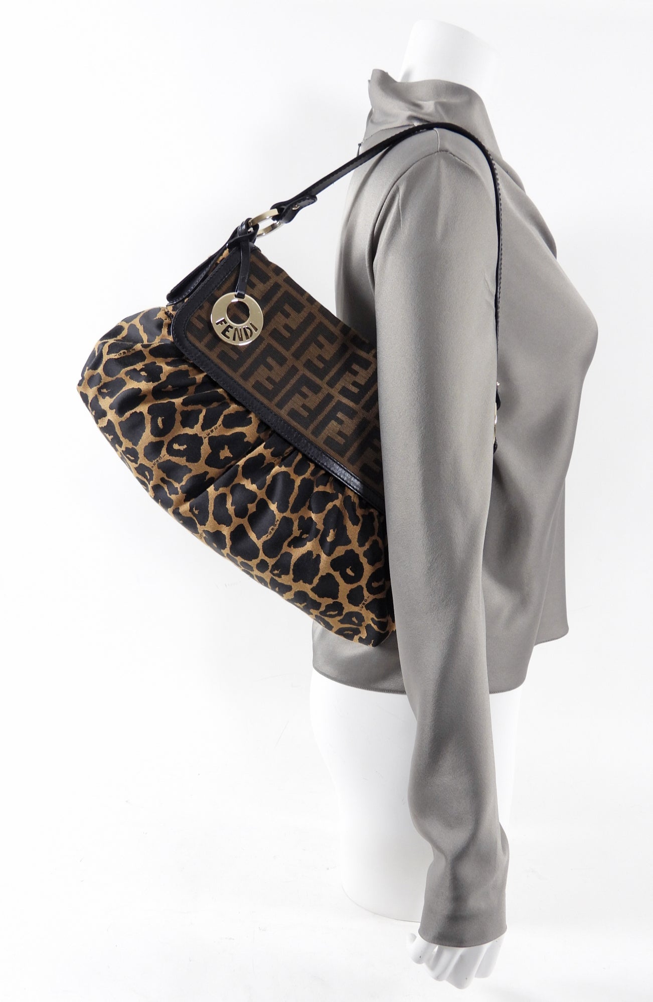 Fendi Monogram Zucca and Leopard Chef Bag