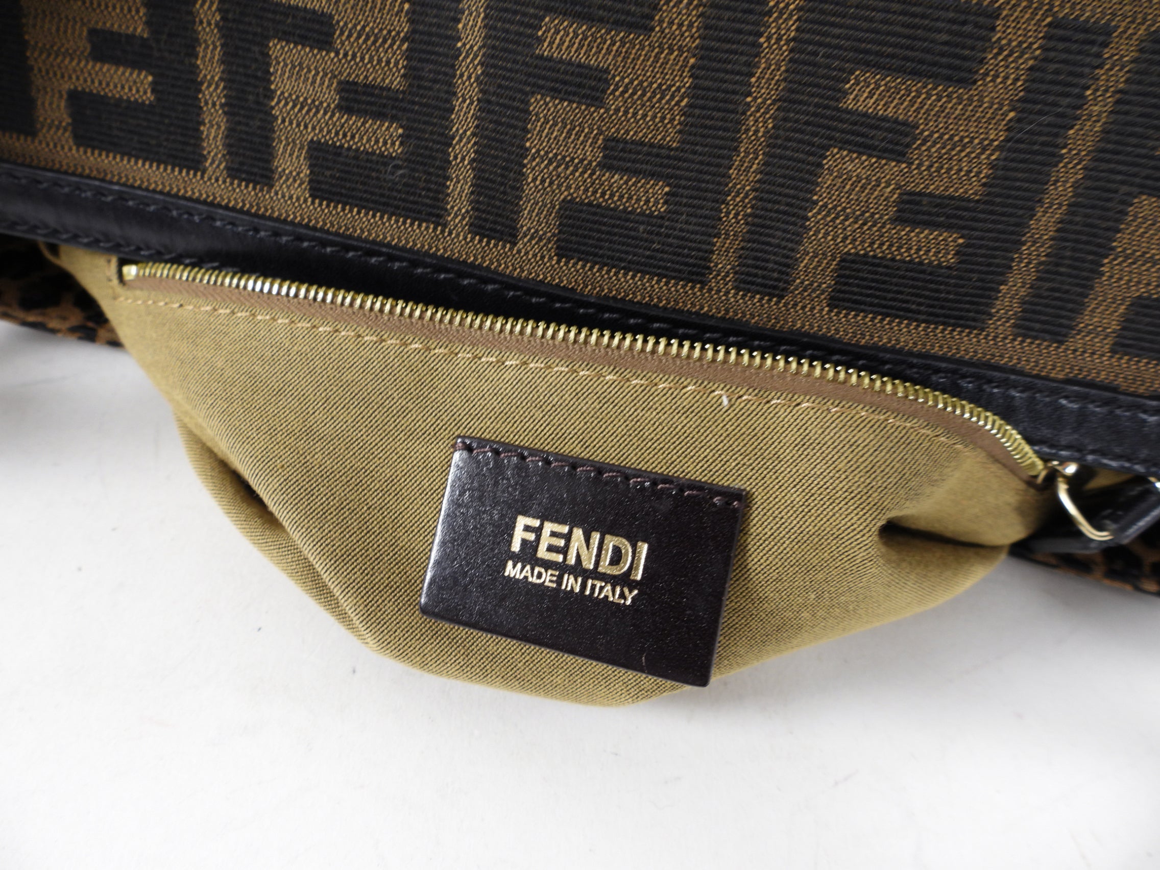 Fendi Monogram Zucca and Leopard Chef Bag