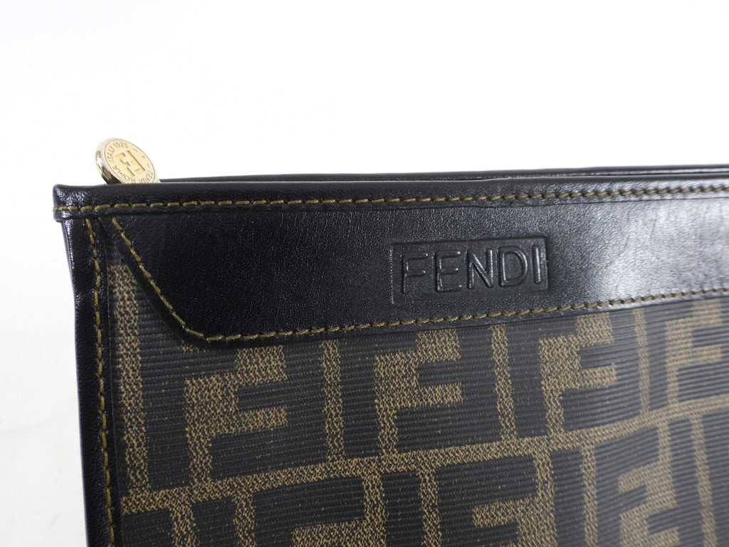 Fendi Vintage 1990’s Zucca Logo Cosmetic Pouch Case