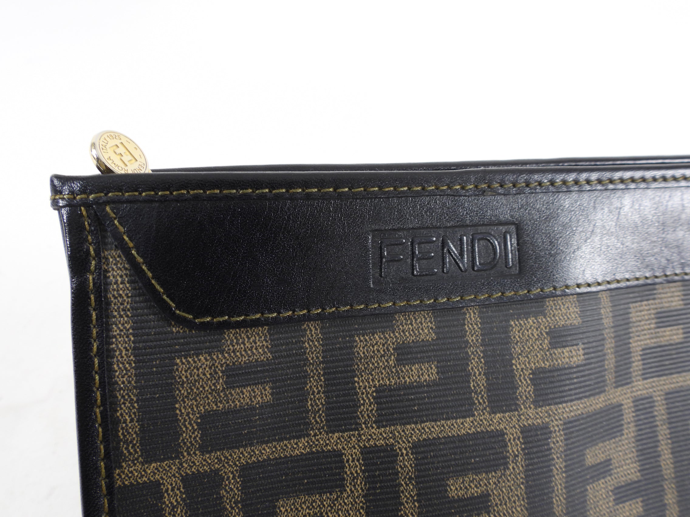 Fendi Vintage 1990’s Zucca Logo Cosmetic Pouch Case