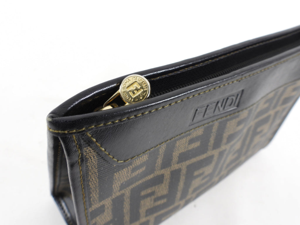 Fendi Vintage 1990’s Zucca Logo Cosmetic Pouch Case