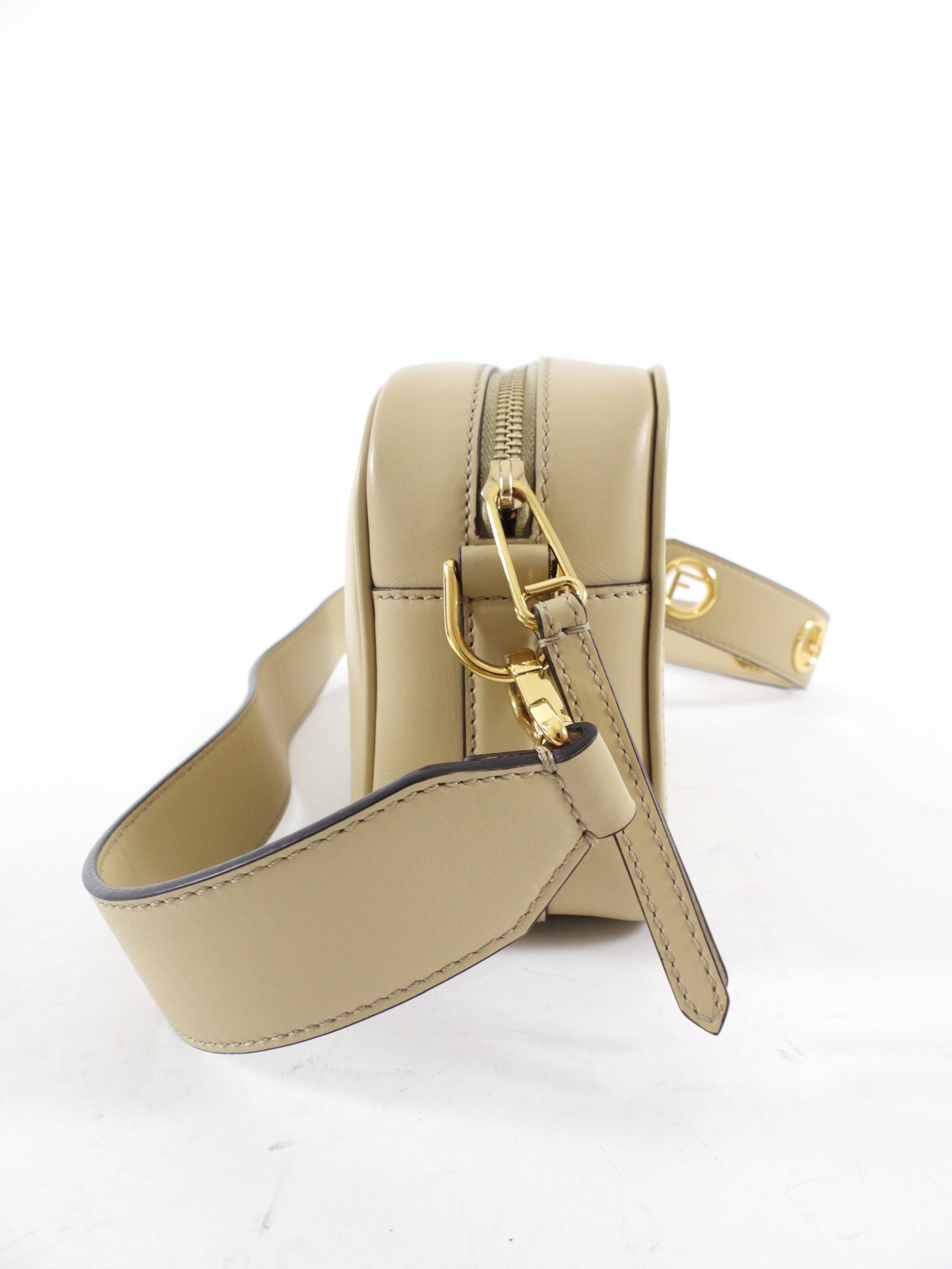 Fendi Beige Leather Crossbody Camera Bag