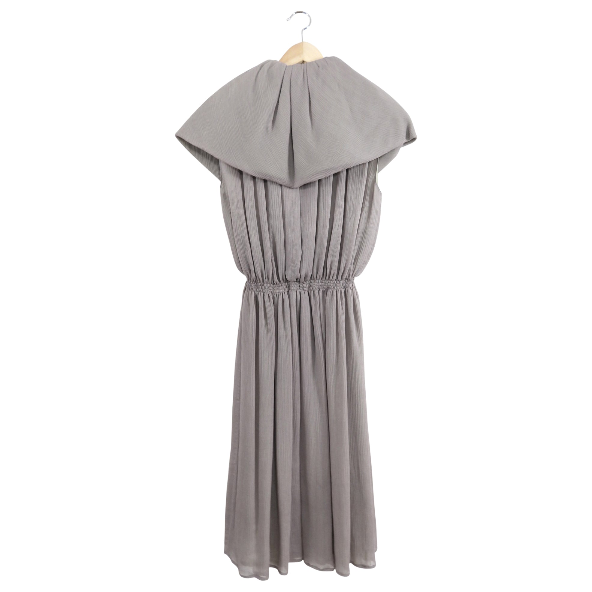 Fendi Taupe Grey and Sage Green Silk Chiffon Layered Dress - IT40 / XS / 2 / 4