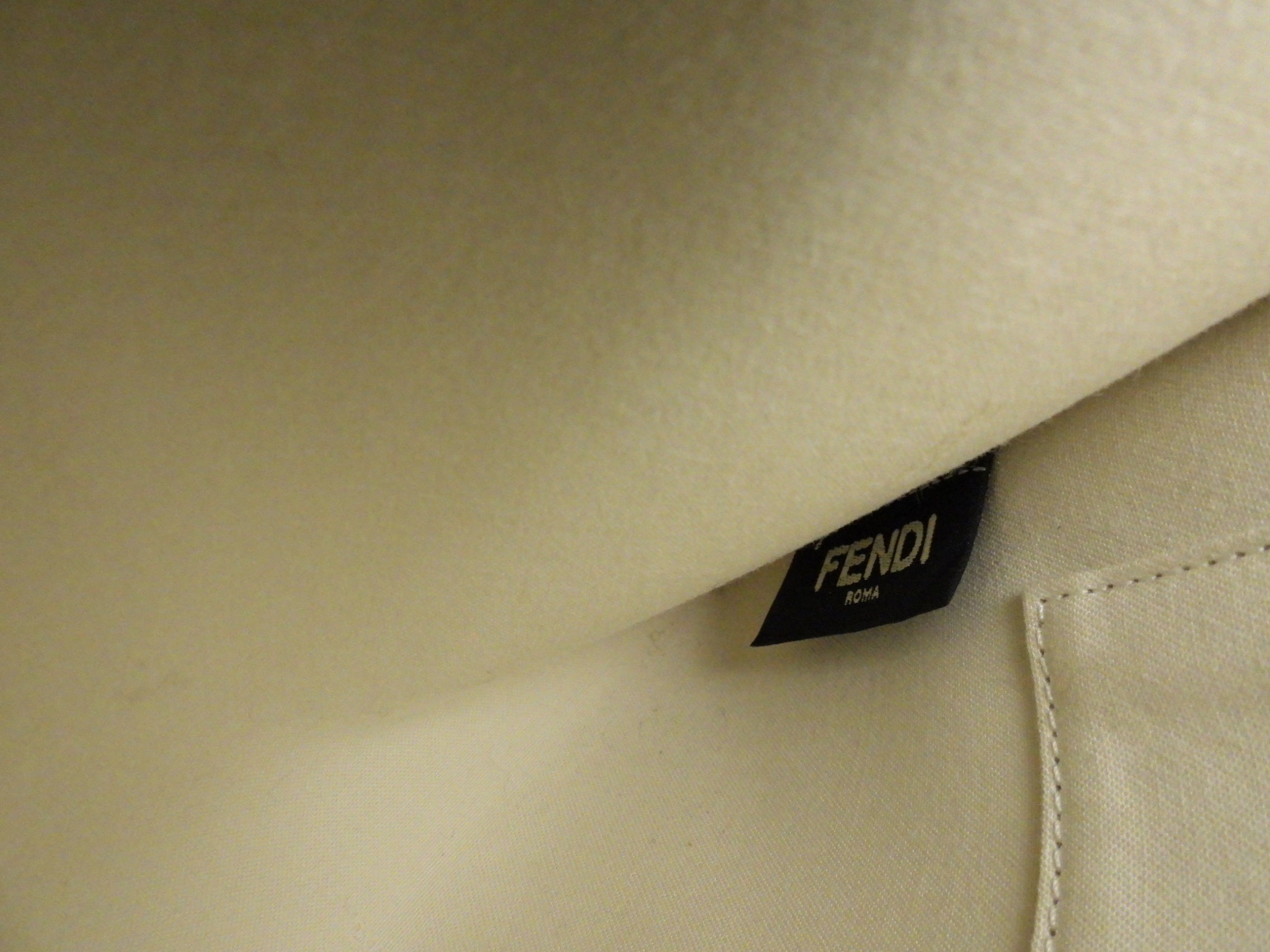 Fendi White Karlito Stud Clutch Bag