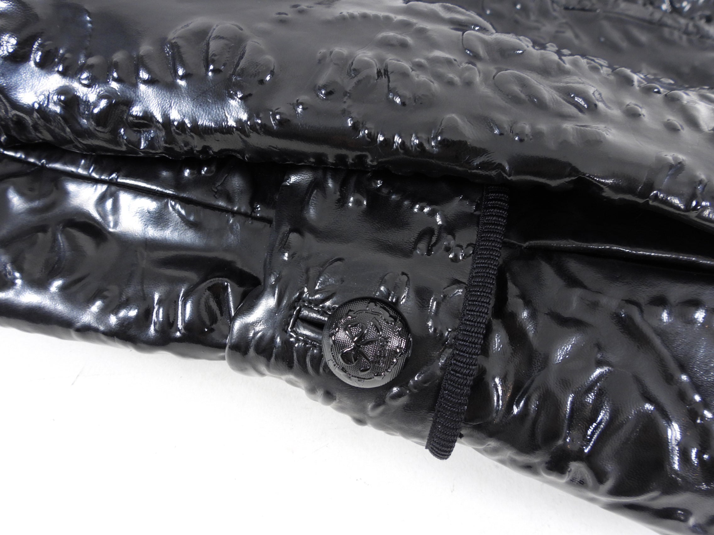 Fendi Black Molded Leather Zip Jacket - USA XS / 0 / 2