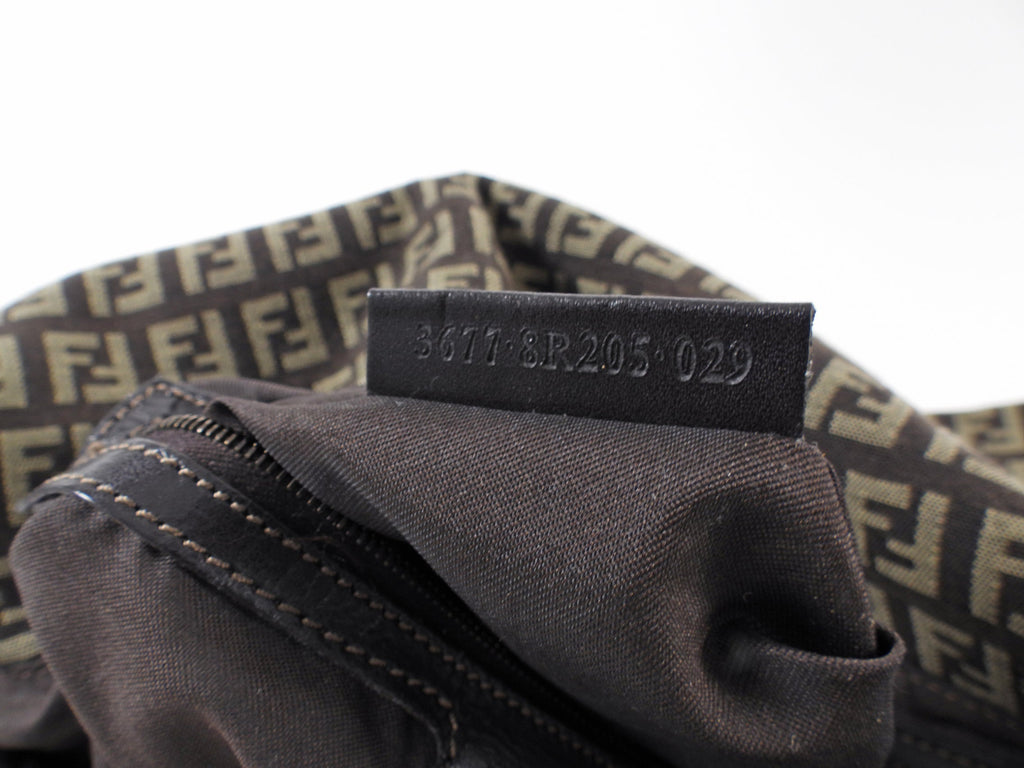 Fendi Brown Zucca Fabric East West Mama Baguette Bag