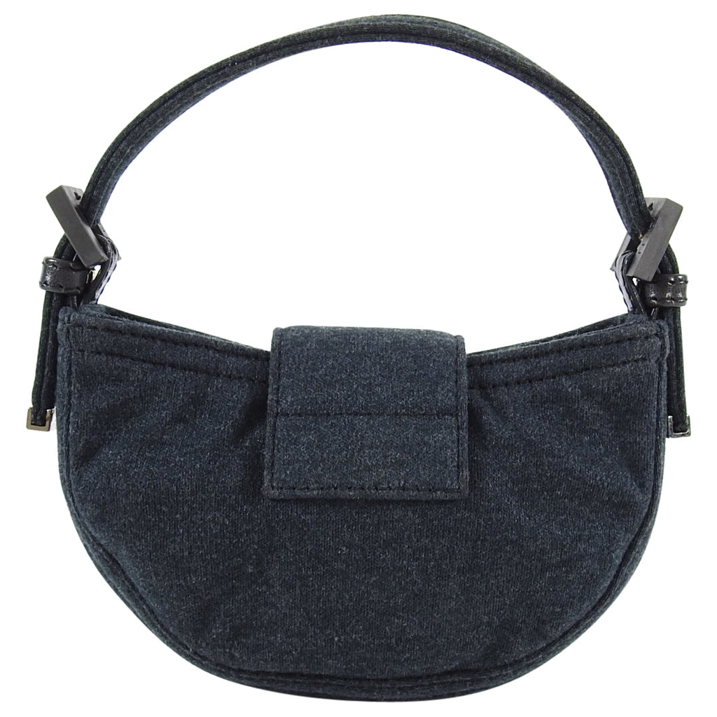Fendi Vintage Grey Cotton Jersey Micro Baguette Bag