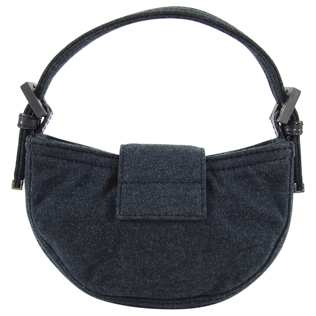 Fendi Vintage Grey Cotton Jersey Micro Baguette Bag