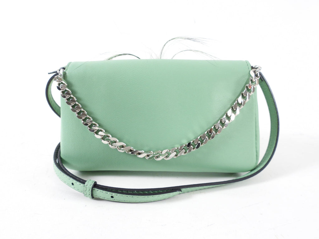 Fendi Mint Green Micro Monster Baguette Crossbody Bag