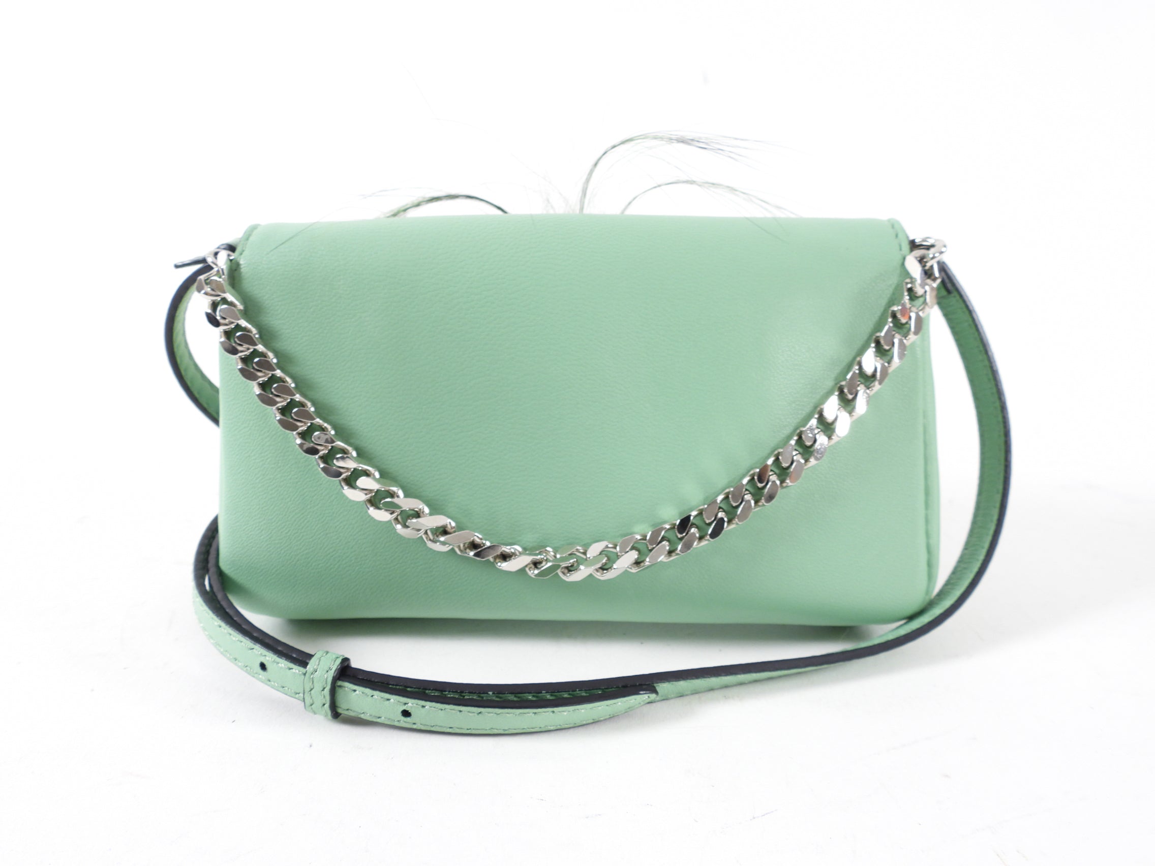 Fendi Mint Green Micro Monster Baguette Crossbody Bag