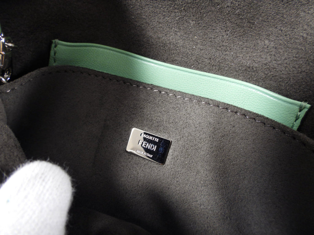 Fendi Mint Green Micro Monster Baguette Crossbody Bag